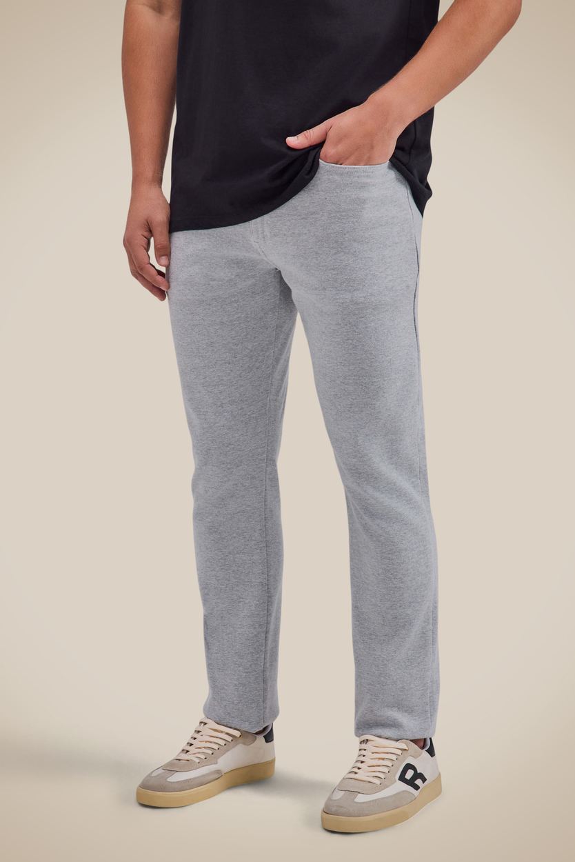 Calca 5 Pockets Moletom, cor CINZA MESCLA