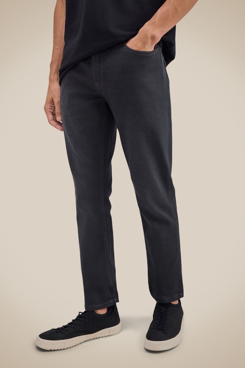 Calca Jeans Skinny Moletom Black, cor PRETO