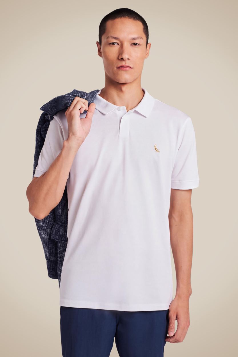 Polo Piquet Pima Enxuto Pica-pau Golden, cor BRANCO