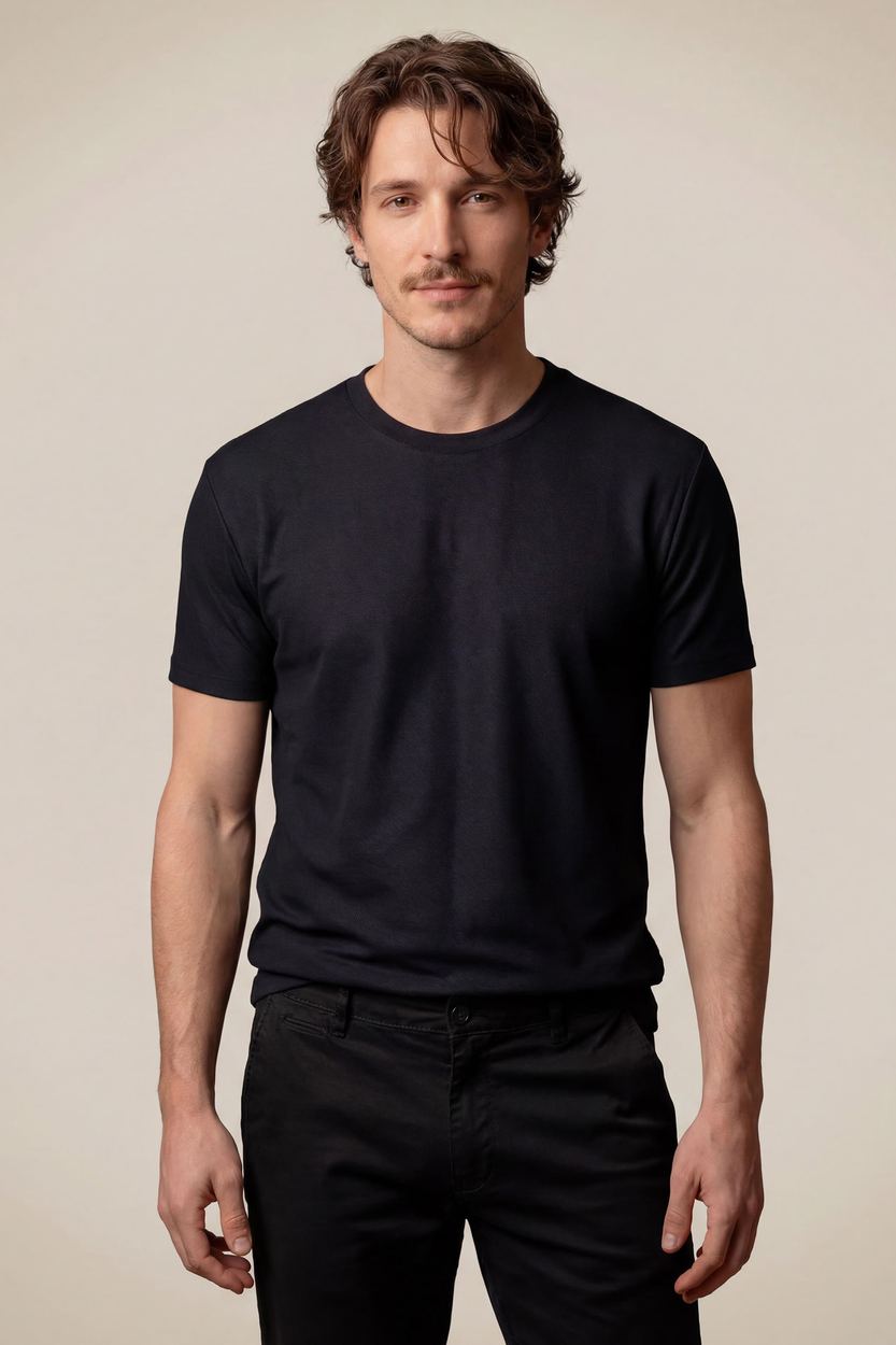 Camiseta Pima Diagonal, cor PRETO
