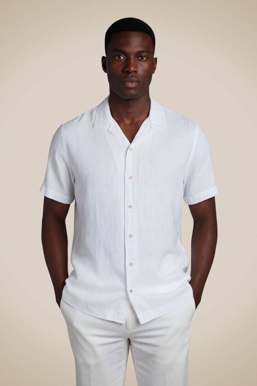 Camisa Mc Cambraia Puro Linho, cor BRANCO