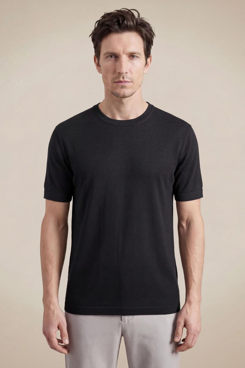 Camiseta Tricot Flat, cor PRETO