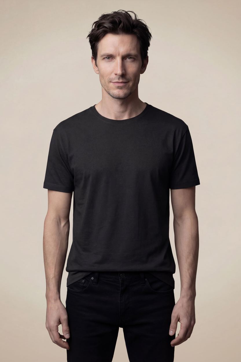 Camiseta Regular Soft Touch, cor PRETO