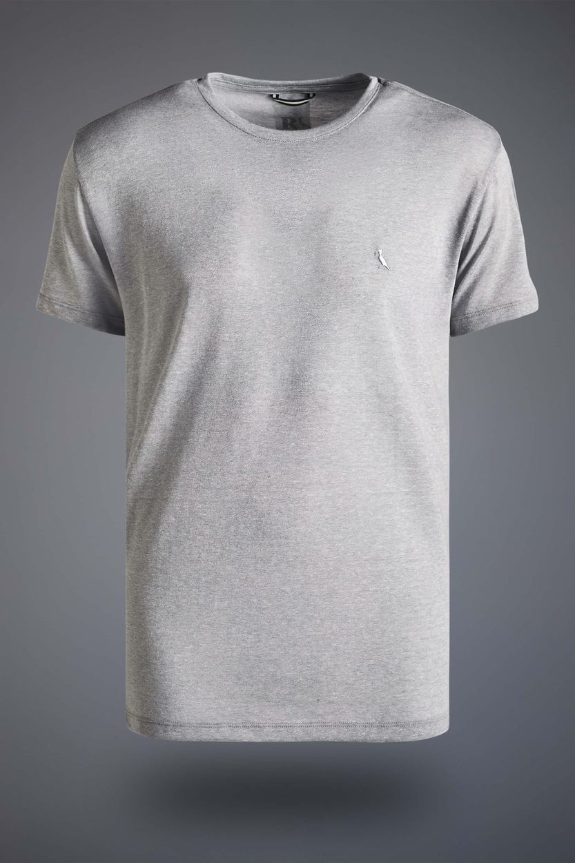 Camiseta Slim Malha Pessego, cor AZUL IRON