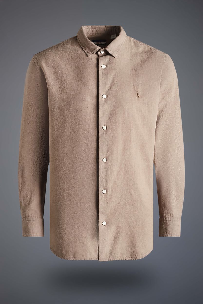 Camisa Ml Tinturada Linho Pienza, cor CACAU