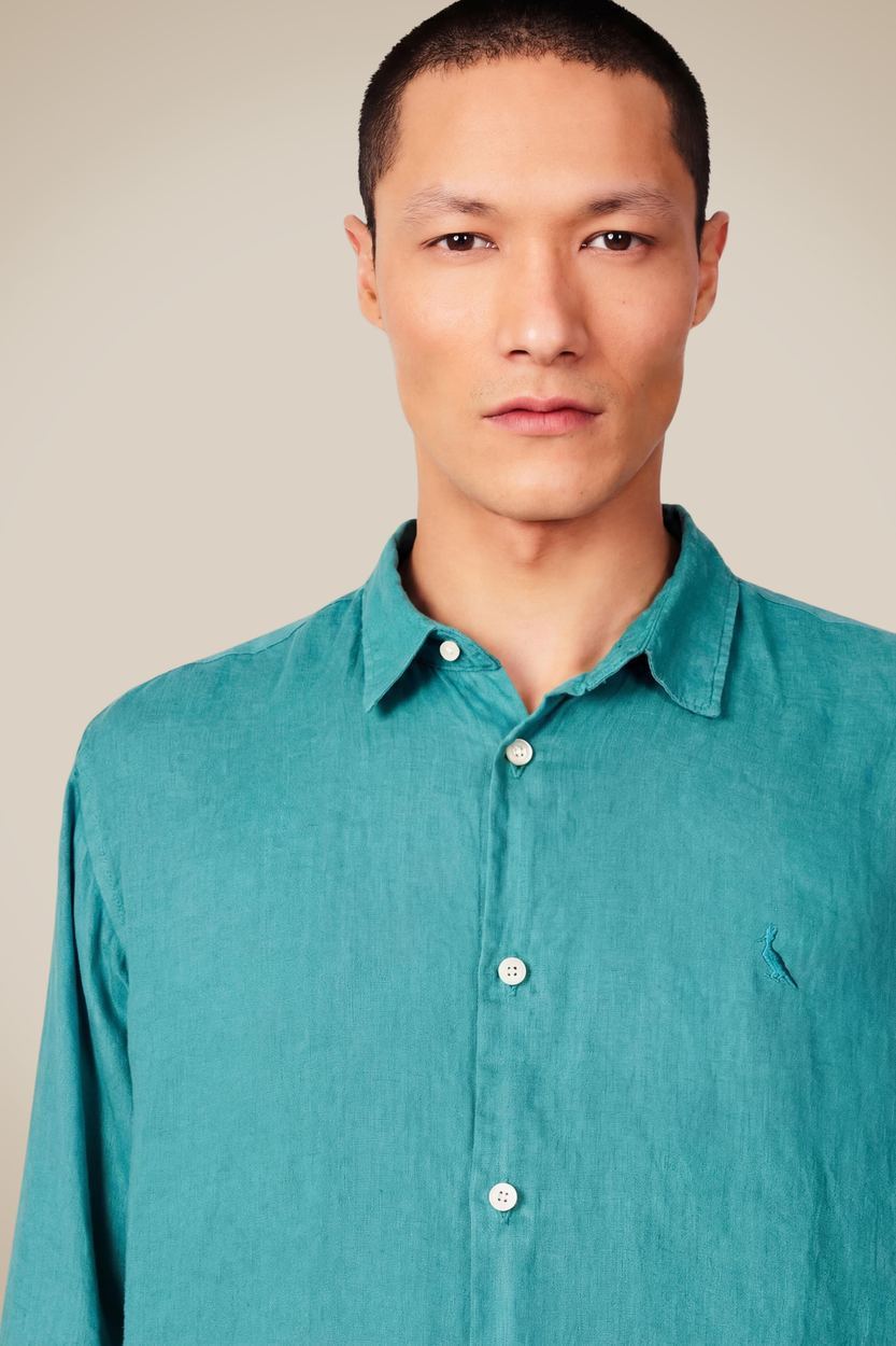Camisa Ml Linho, cor VERDE ESMERALDA