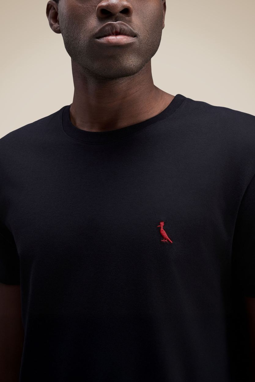 Camiseta Pima Red Bird, cor PRETO