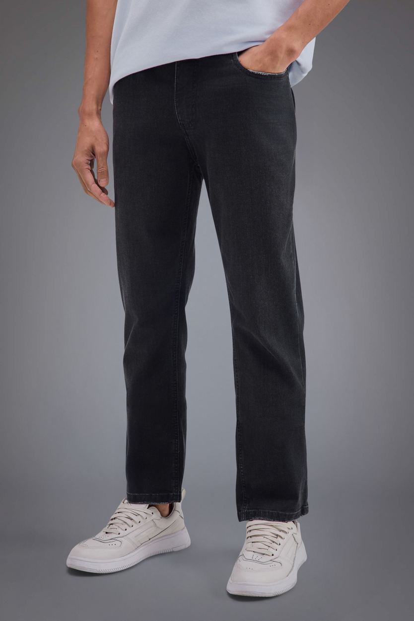 Calça Black Jeans 5 Pockets Elastano Reta Pretorian, cor PRETO