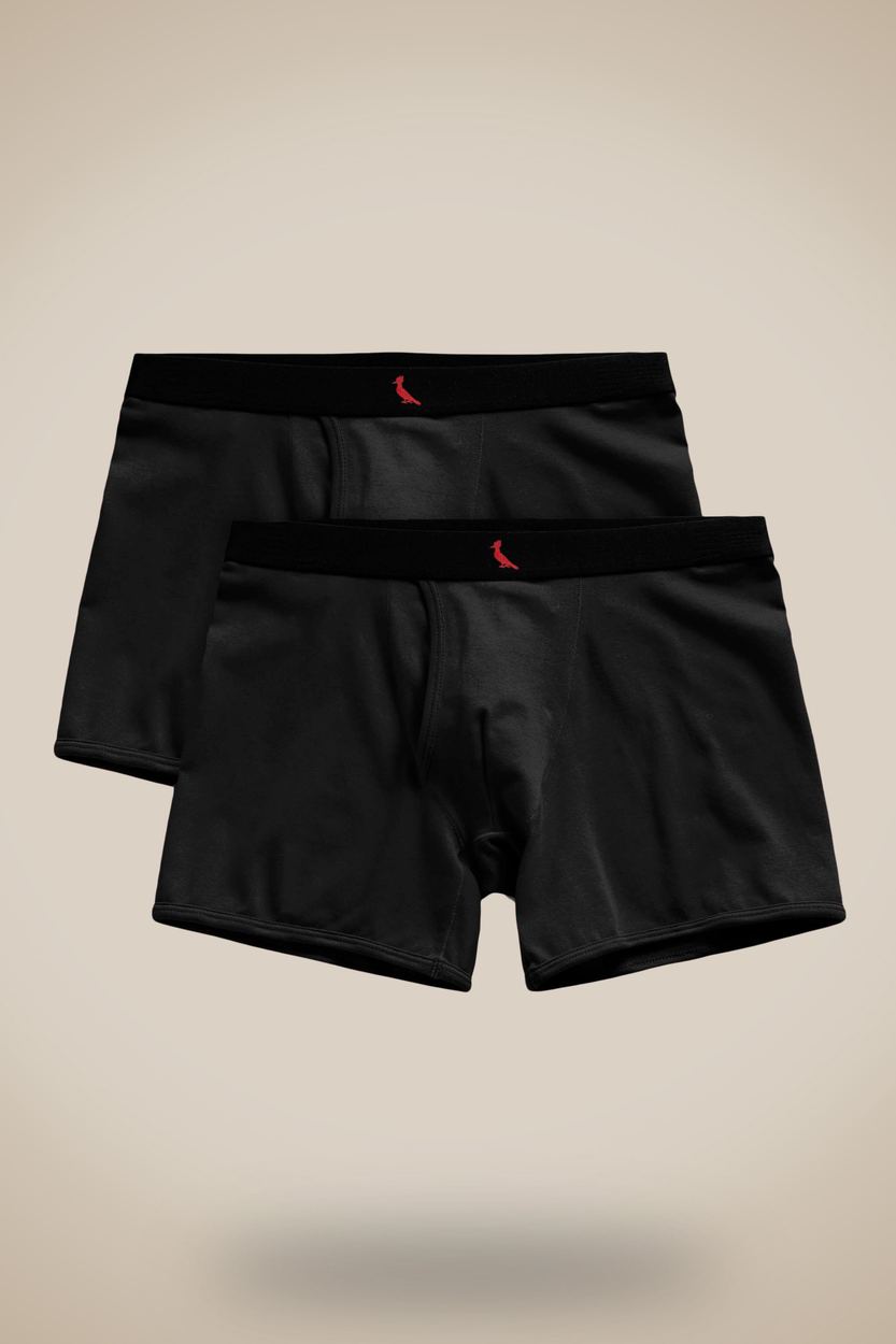 Kit 2 Cuecas Boxer Pima, cor PRETO E PRETO