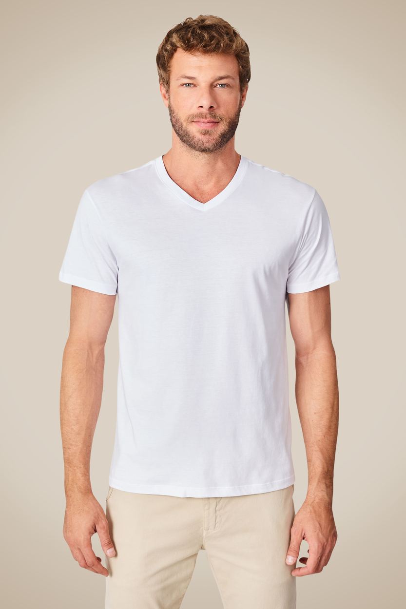 Camiseta Pima Neck, cor BRANCO