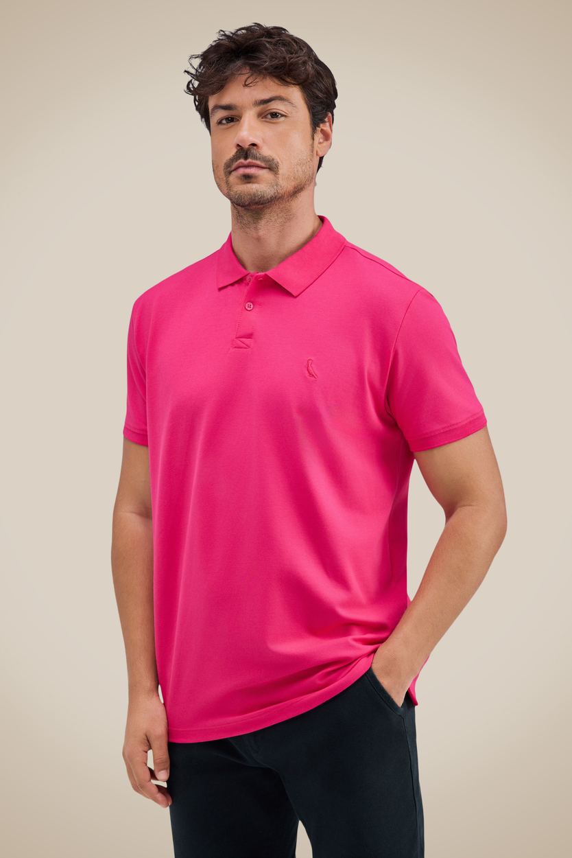 Polo Pima Piquet Elastano, cor PINK RS