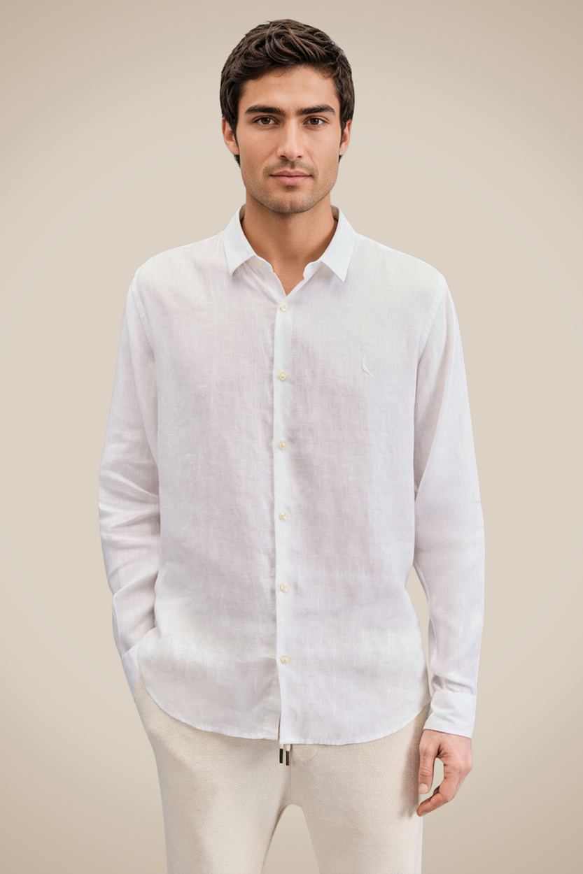 Camisa Ml Linho Pienza, cor BRANCO