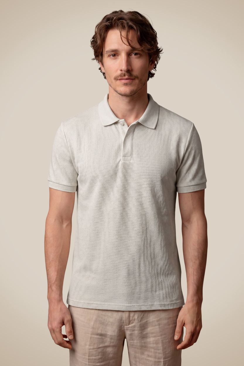 Polo Malha Favo Linho, cor NATURAL